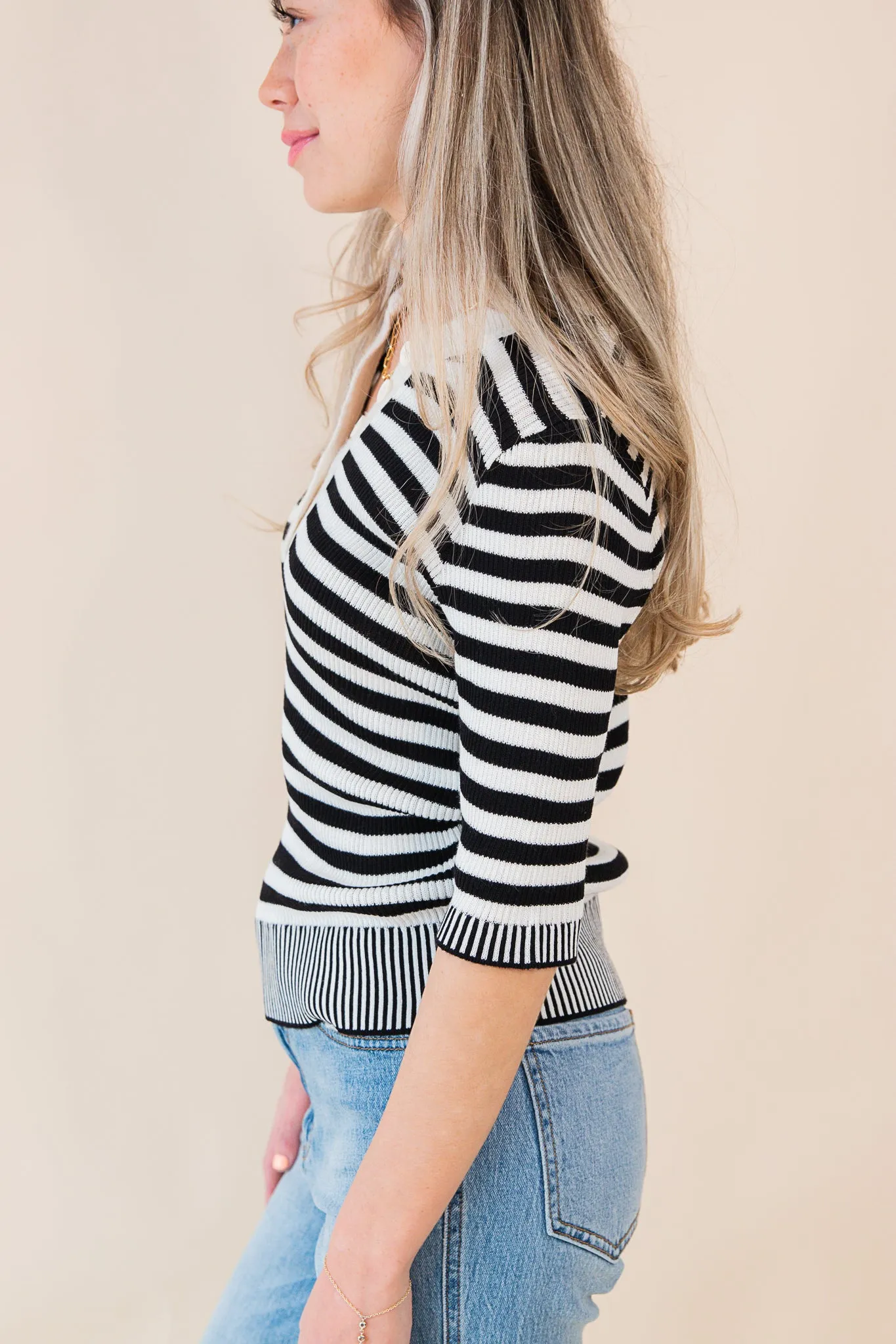 Alora Pullover Henley Knit Top