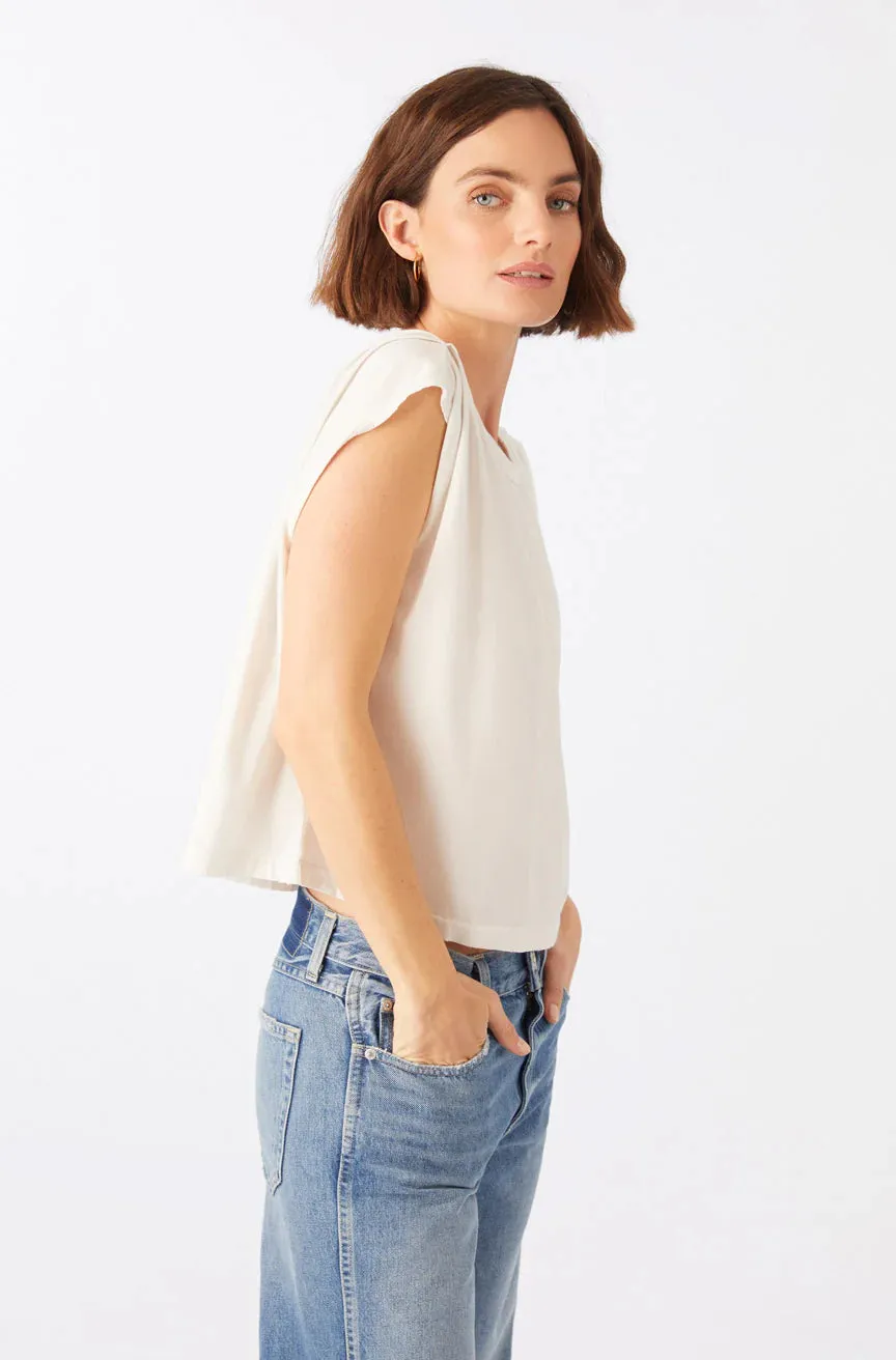 AMO Denim Gerty Short Sleeve Tee in White