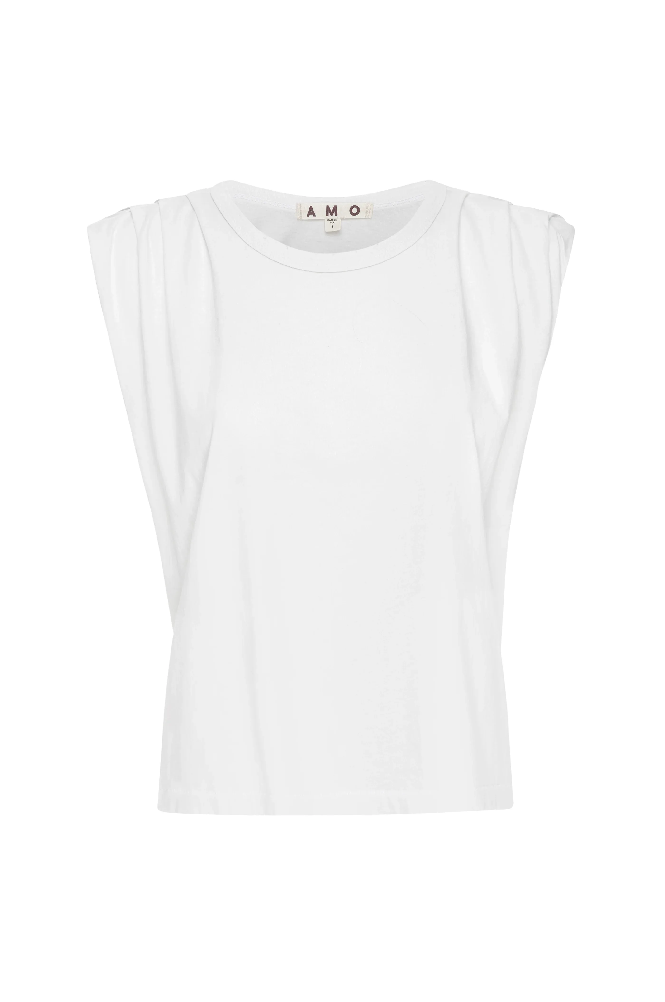 AMO Denim Gerty Short Sleeve Tee in White
