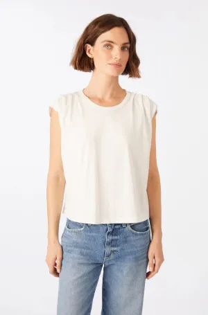 AMO Denim Gerty Short Sleeve Tee in White