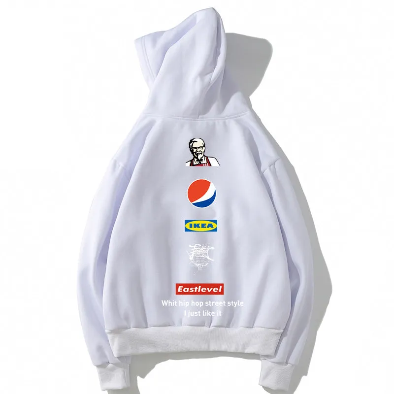 Cola Fleece Hoodies - Solid Color Cola Series Cola KFC Logo Icon Super Cool Fleece Hoodie