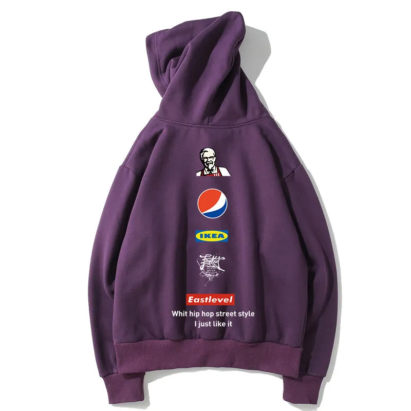 Cola Fleece Hoodies - Solid Color Cola Series Cola KFC Logo Icon Super Cool Fleece Hoodie