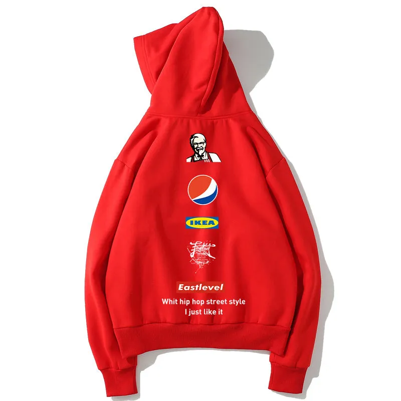 Cola Fleece Hoodies - Solid Color Cola Series Cola KFC Logo Icon Super Cool Fleece Hoodie