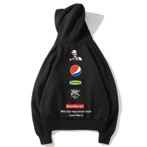 Cola Fleece Hoodies - Solid Color Cola Series Cola KFC Logo Icon Super Cool Fleece Hoodie