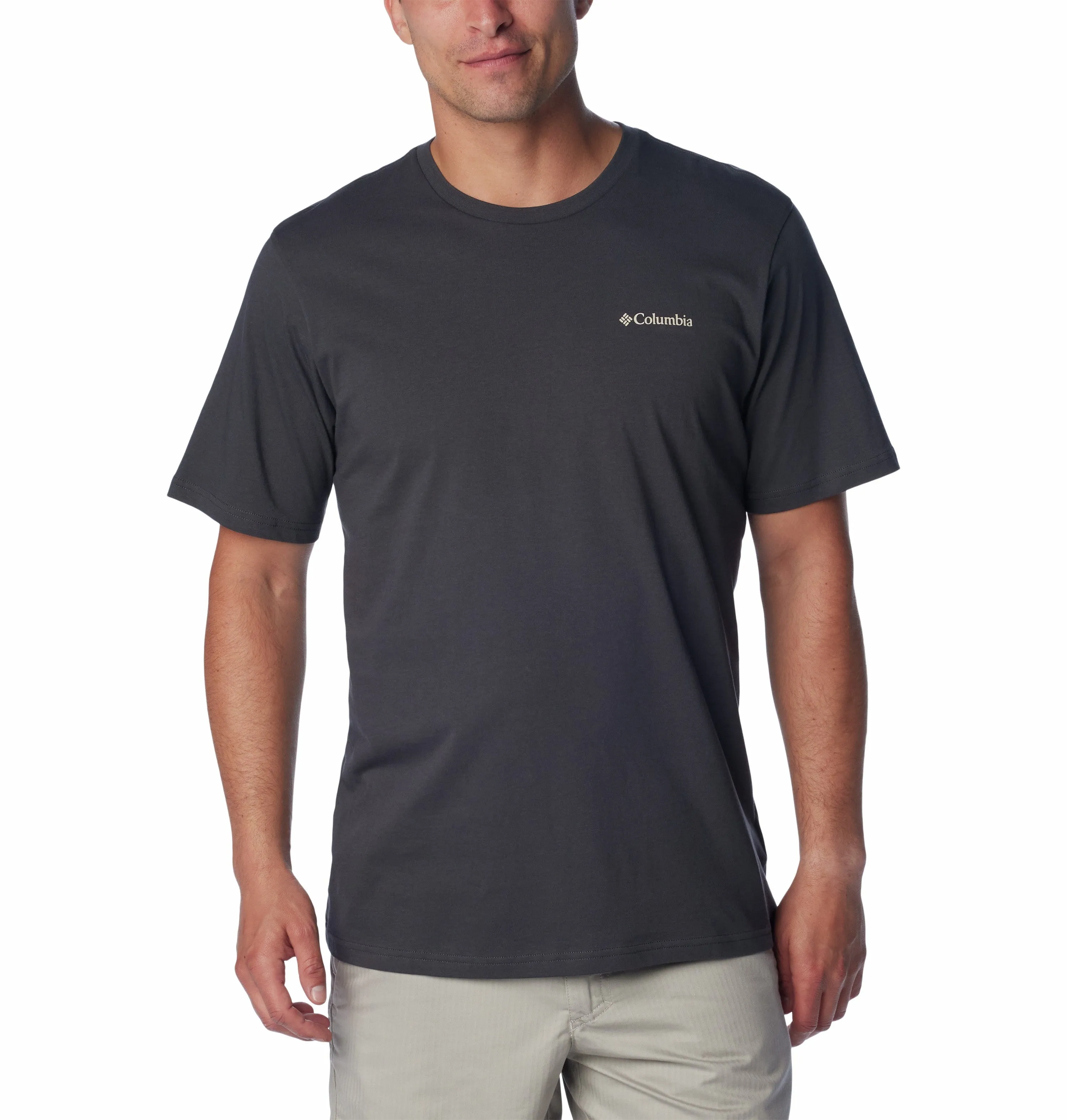 Columbia Mens North Cascade Comfort Stretch Logo Tee-SHARK
