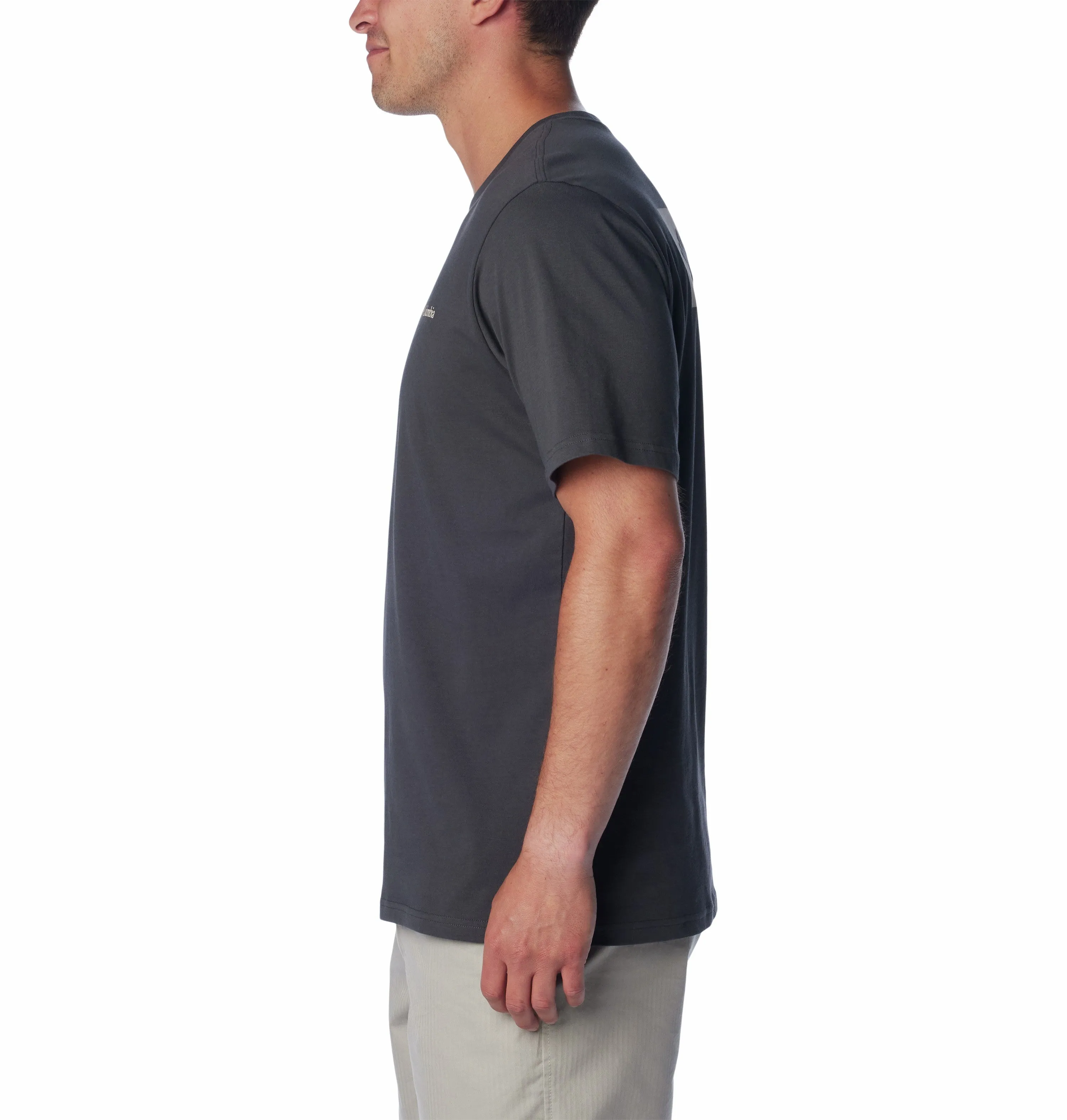Columbia Mens North Cascade Comfort Stretch Logo Tee-SHARK