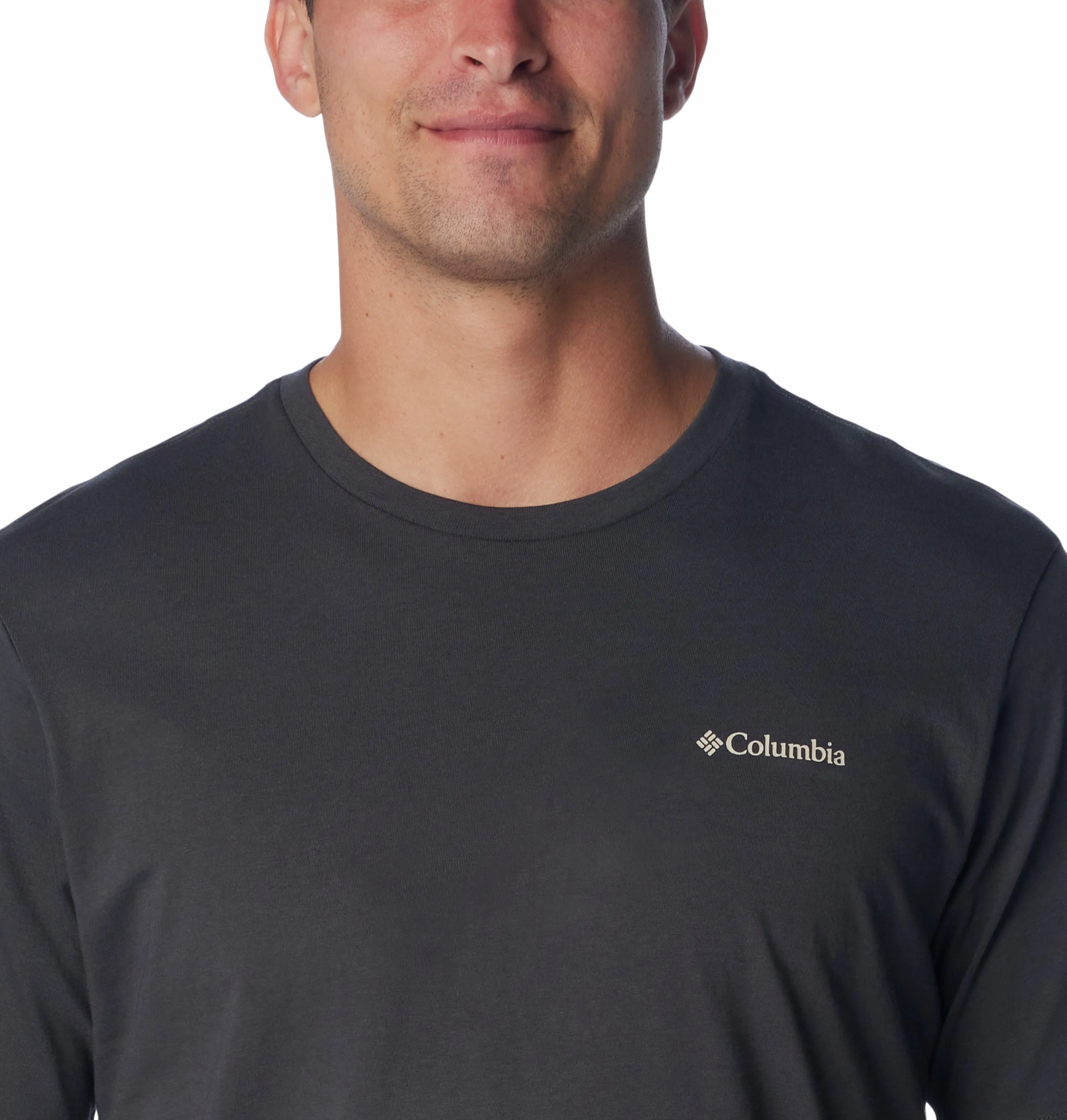 Columbia Mens North Cascade Comfort Stretch Logo Tee-SHARK