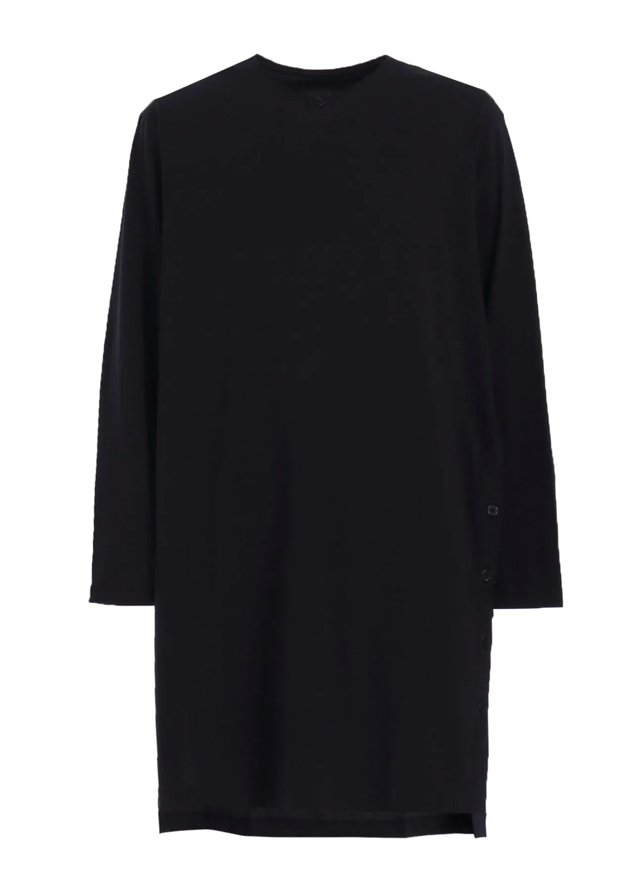 COMBED SINGLE JERSEY SINGLE BUTTON HENRY NECK LS T