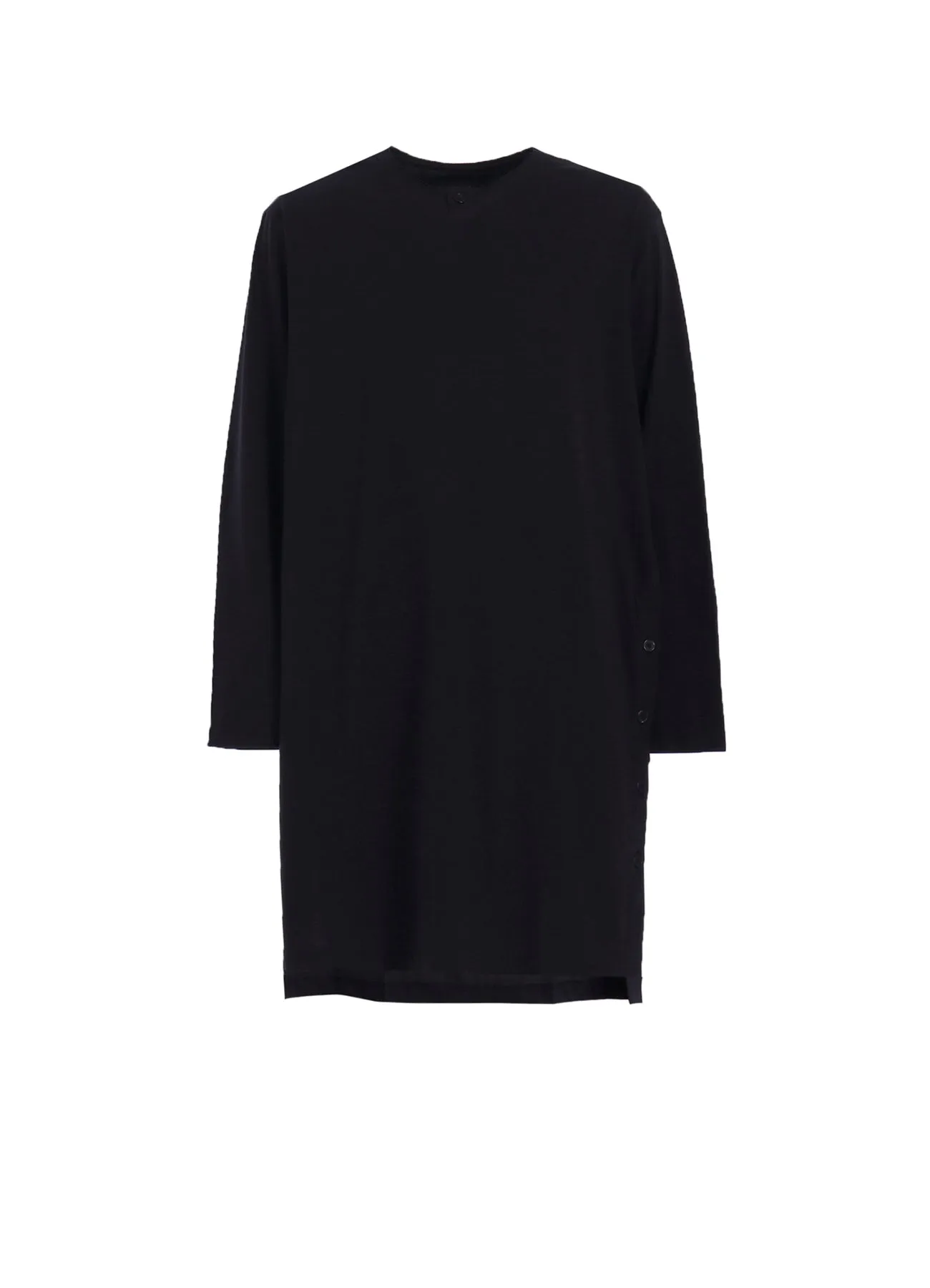 COMBED SINGLE JERSEY SINGLE BUTTON HENRY NECK LS T