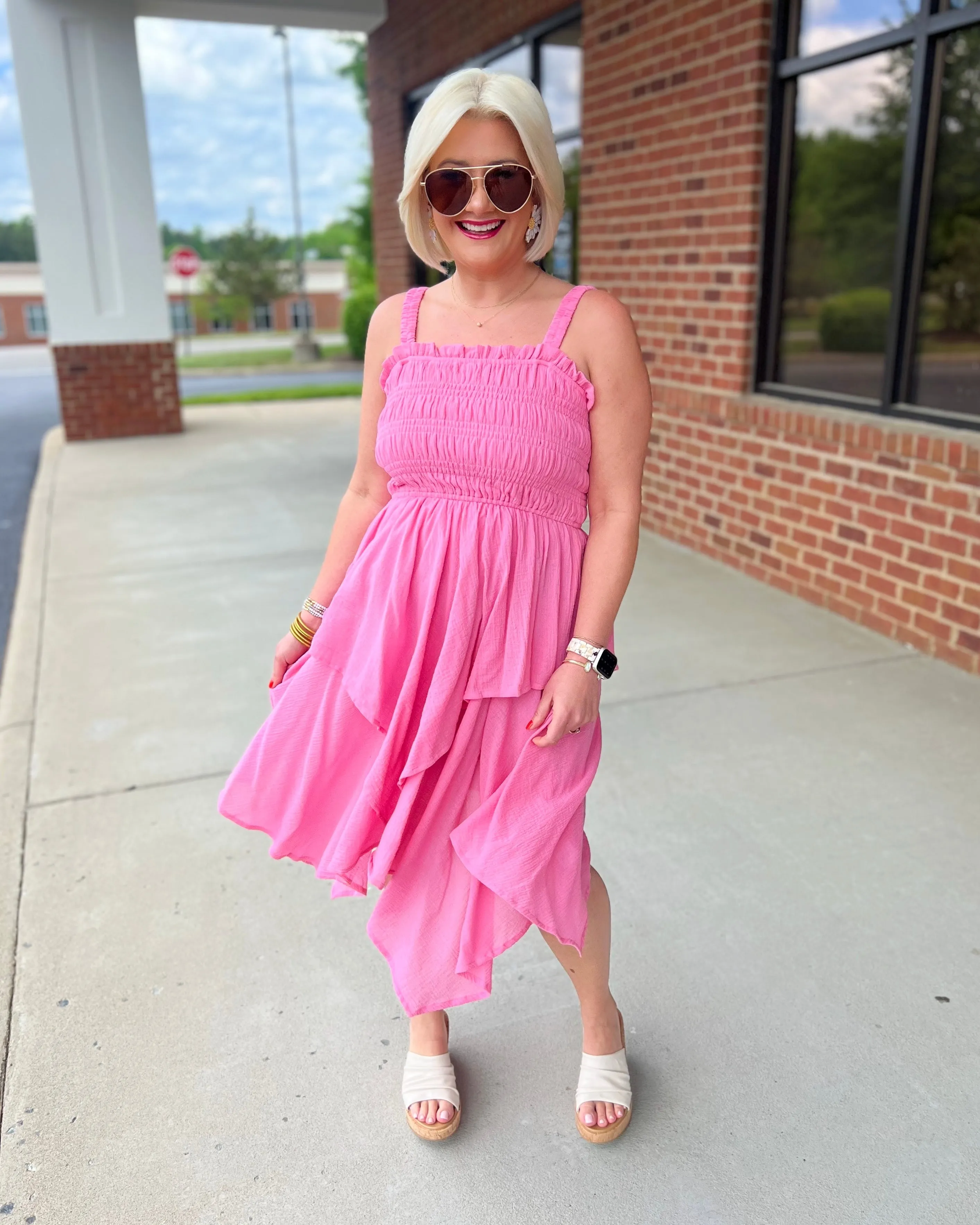 Kadence Handkerchief Dress in Punch FINAL SALE