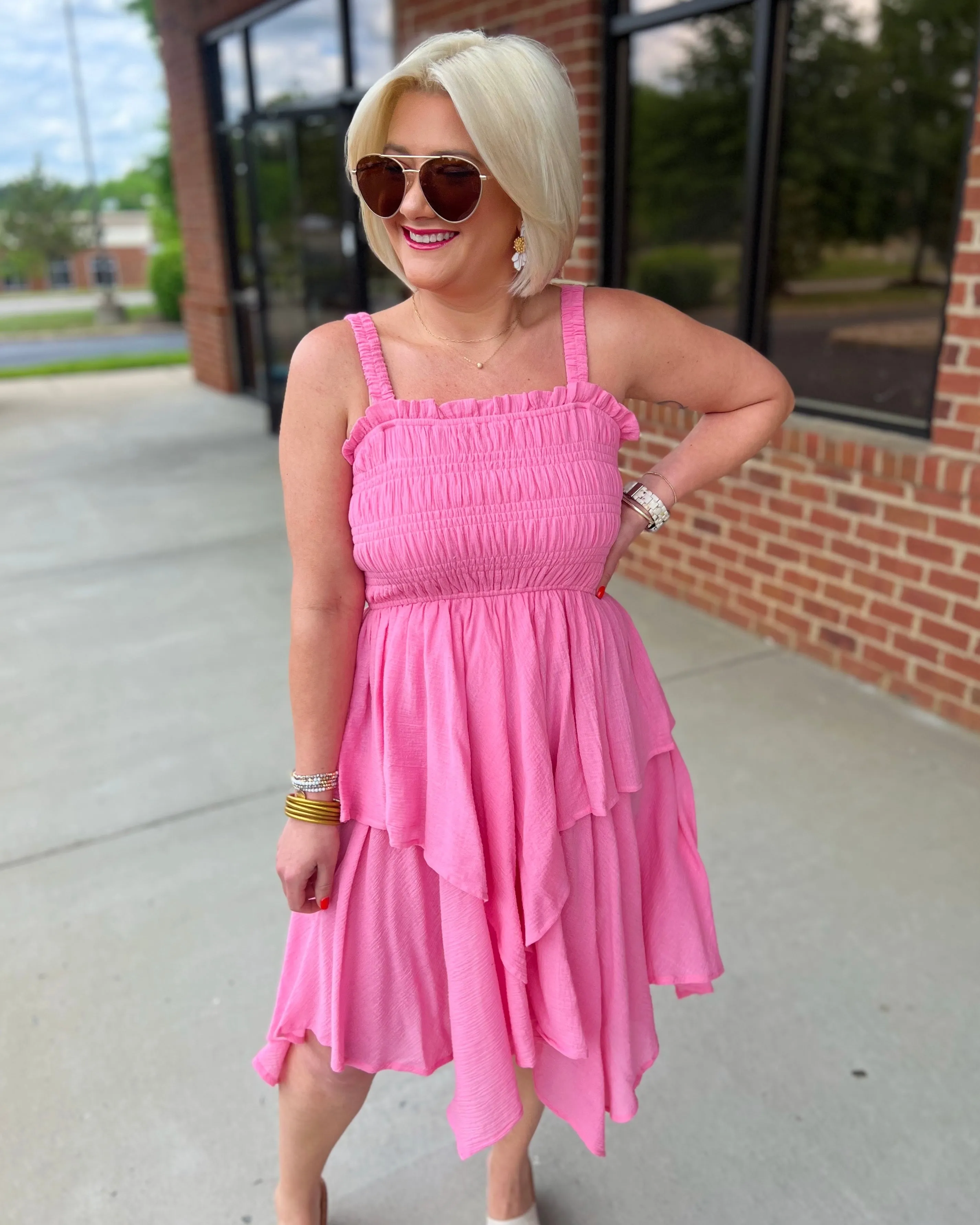 Kadence Handkerchief Dress in Punch FINAL SALE