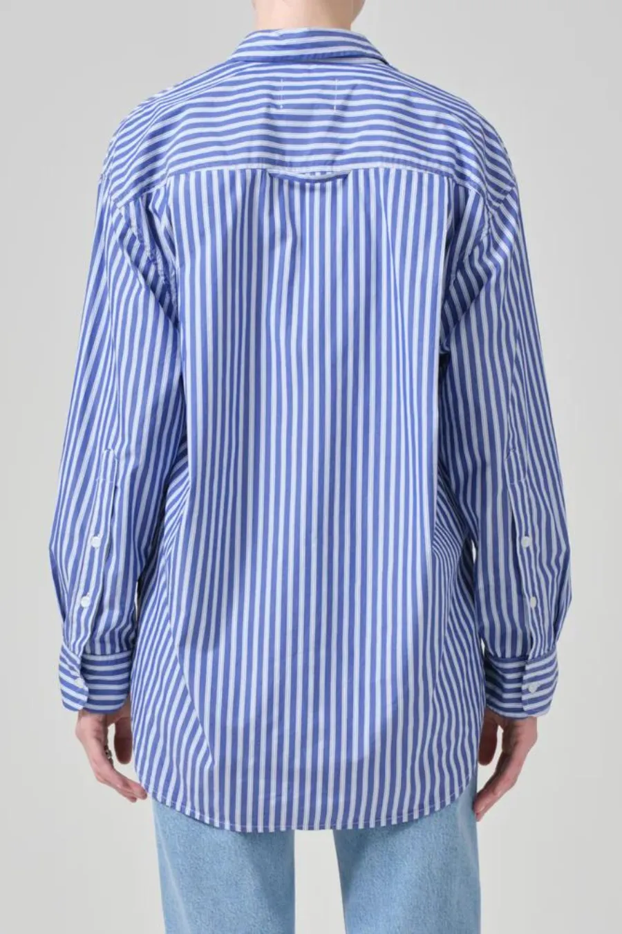 Kayla Shirt Navy Mesa Stripe