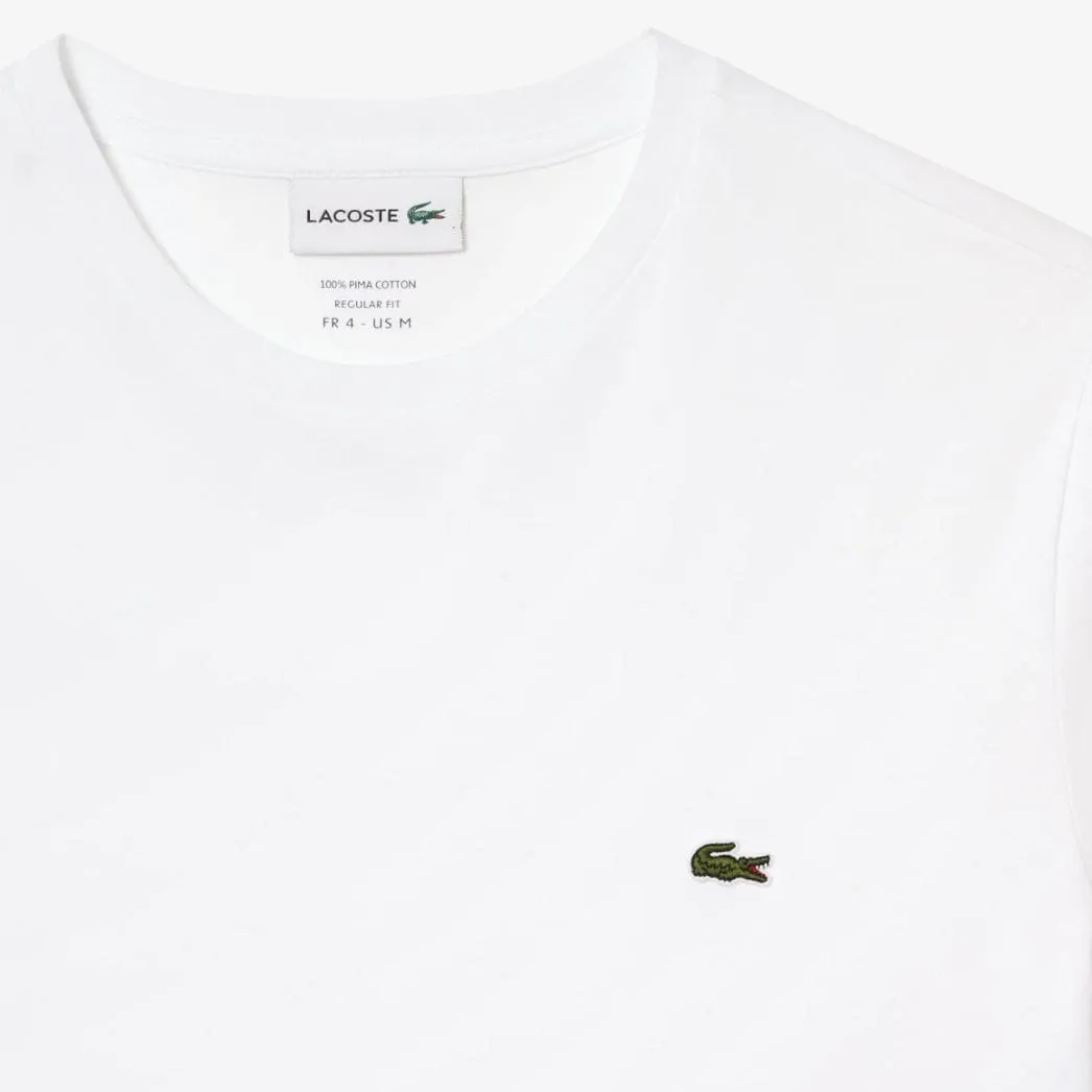 Lacoste Crew Neck Pima Cotton Jersey T Shirt (White) TH6709-51