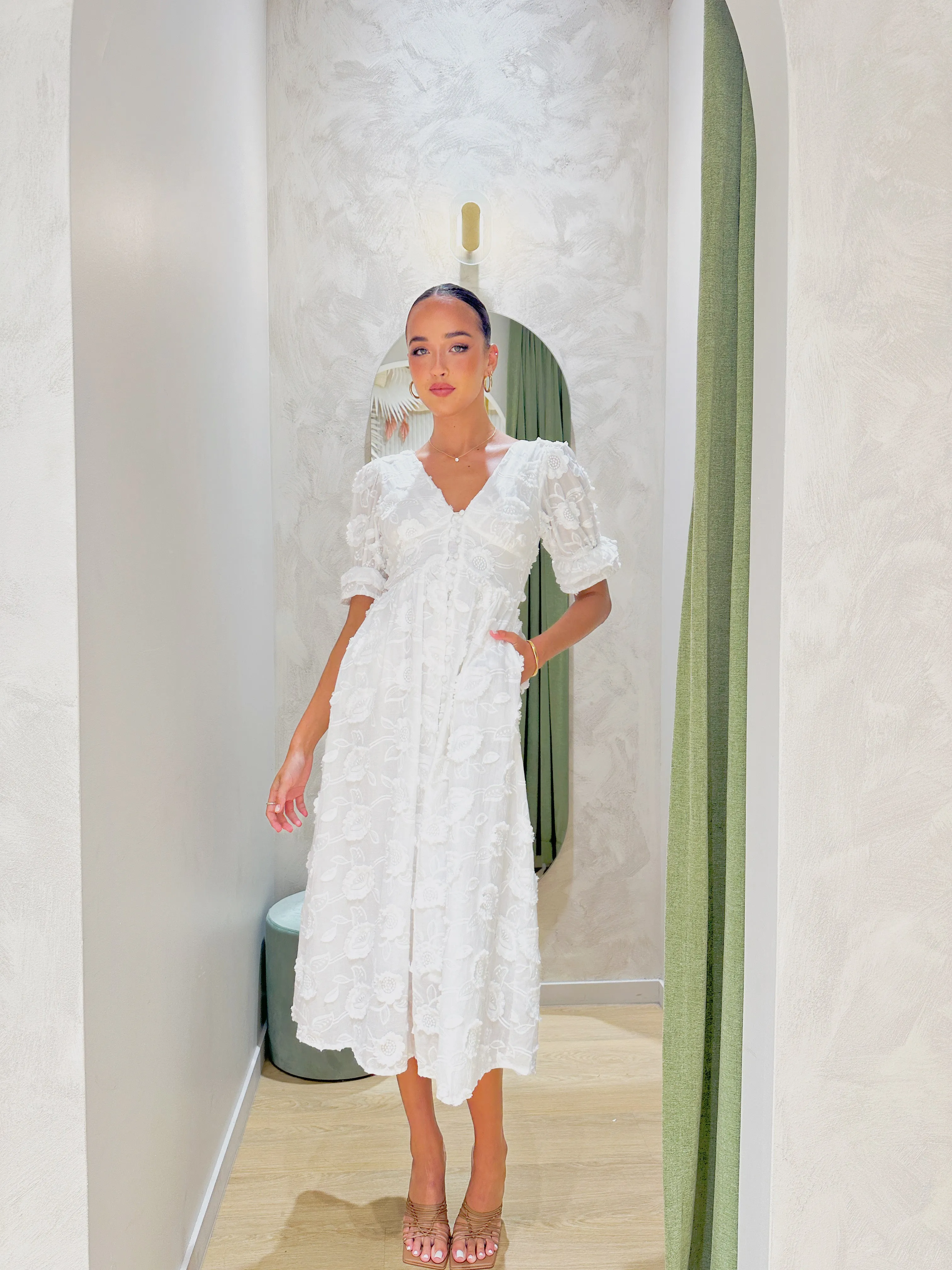 Larissa Midi Dress -White