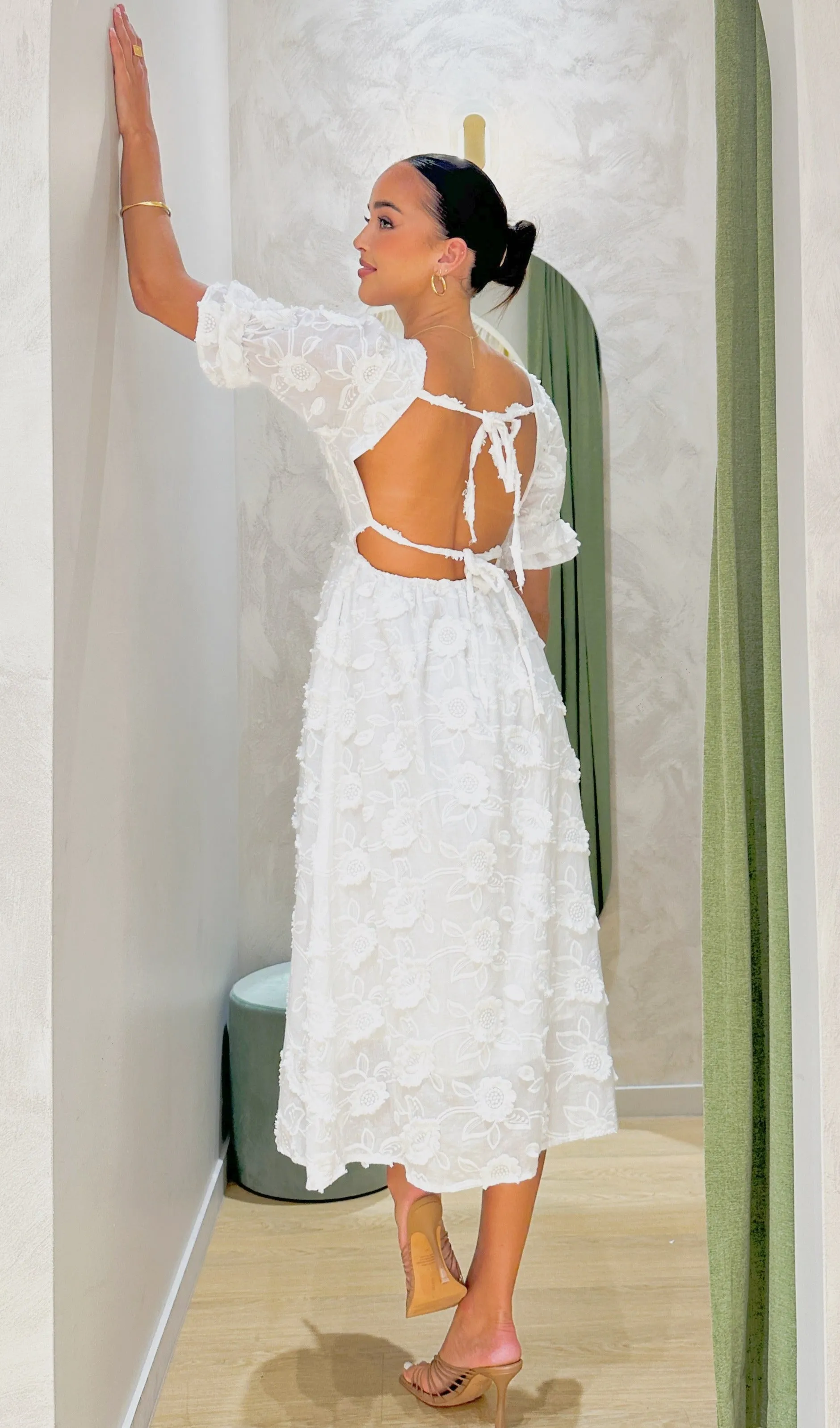 Larissa Midi Dress -White