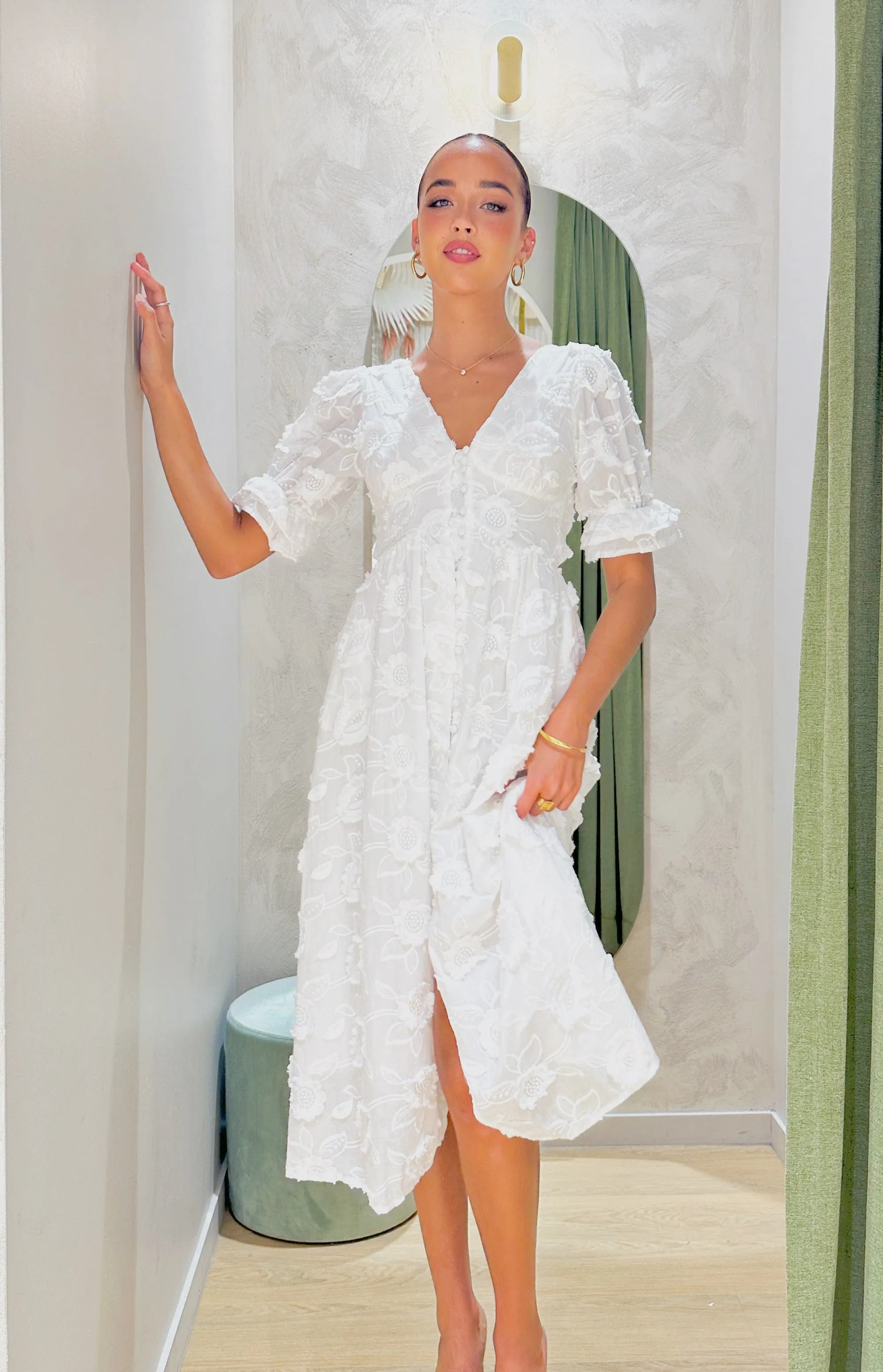 Larissa Midi Dress -White