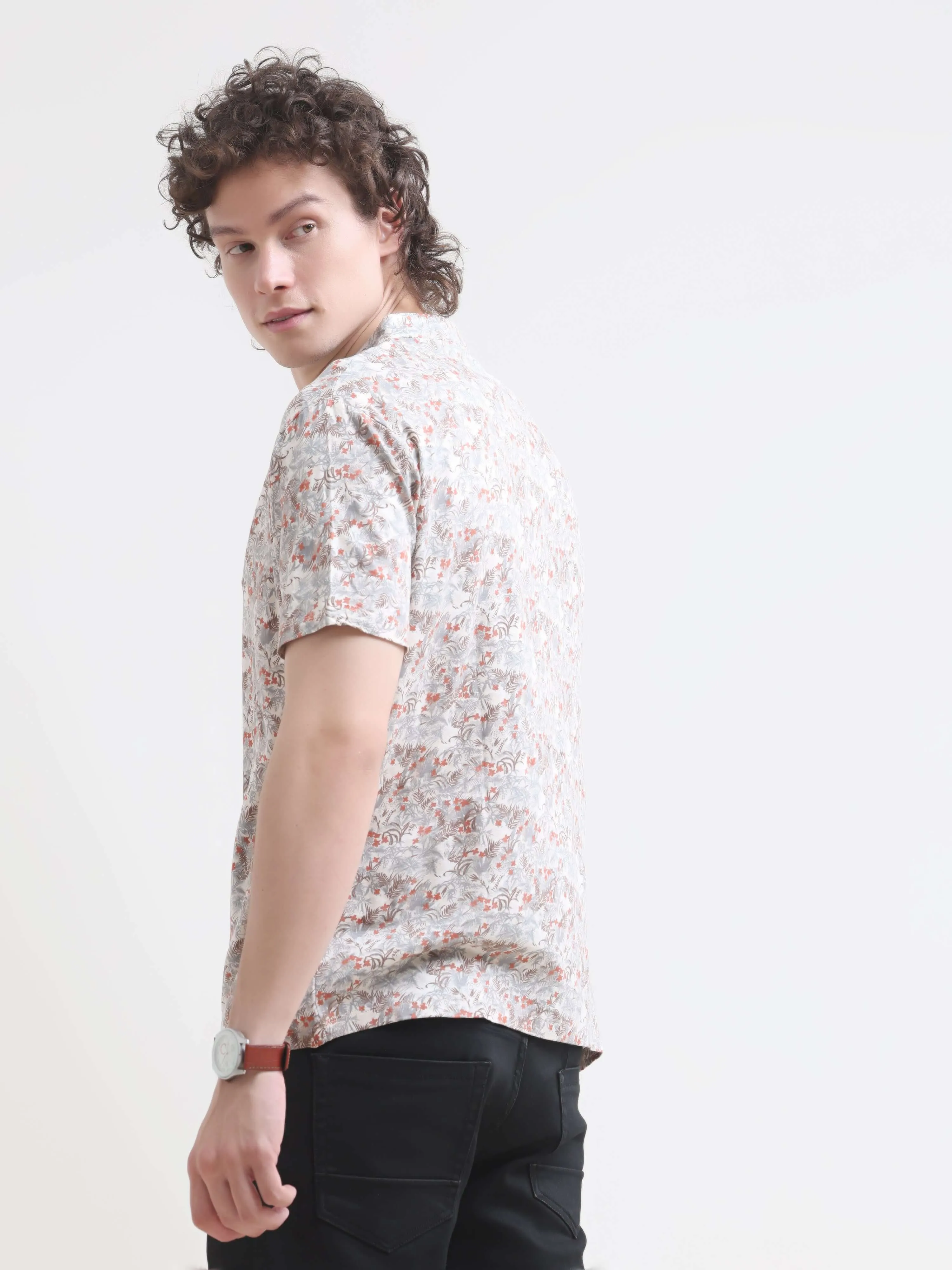 Lim tropical red henley tshirt