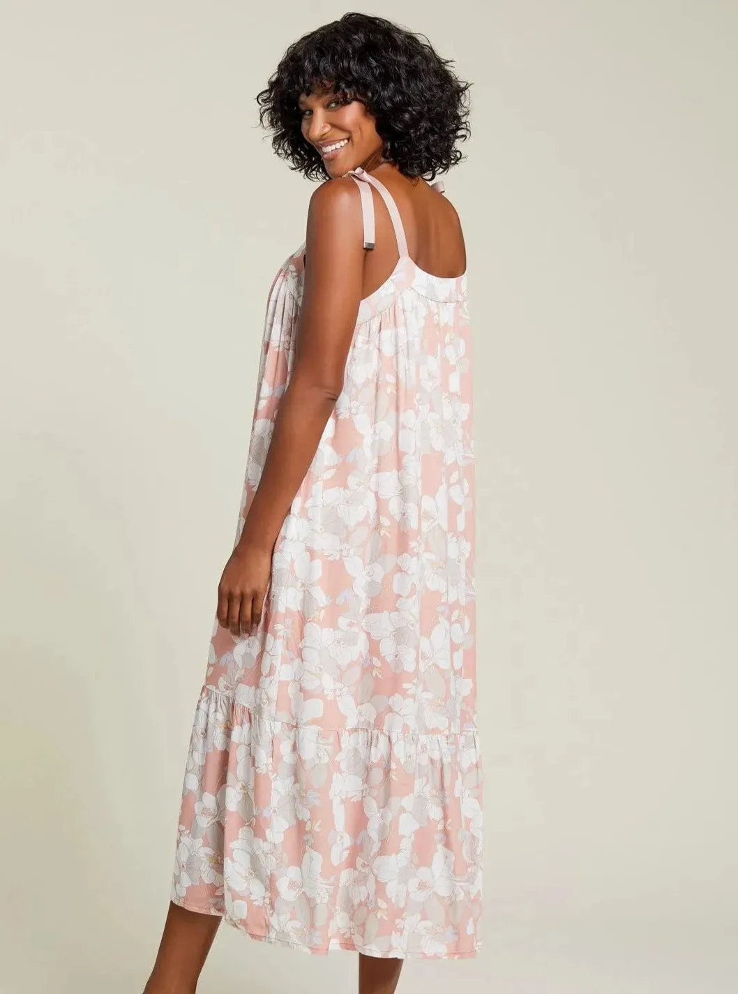 Lined Sleeveless Tiered Dress [Clay-8520-4543]