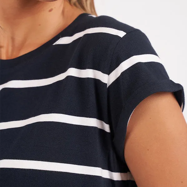 Manly Stripe Tee - Navy   White Stripe