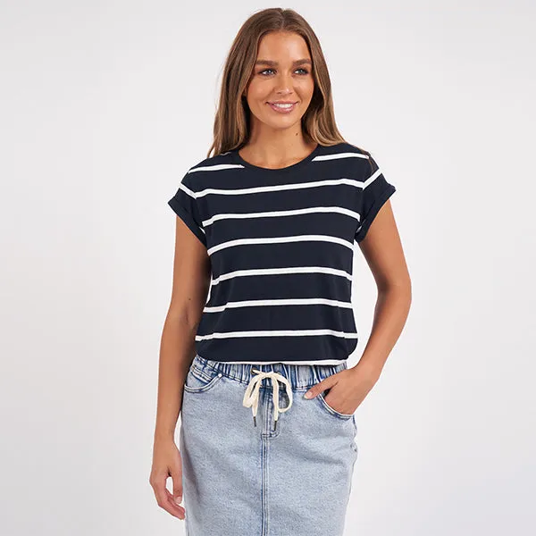 Manly Stripe Tee - Navy   White Stripe