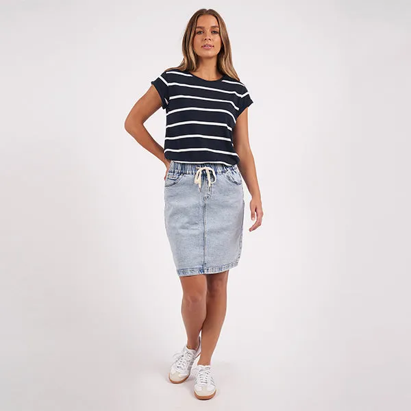 Manly Stripe Tee - Navy   White Stripe