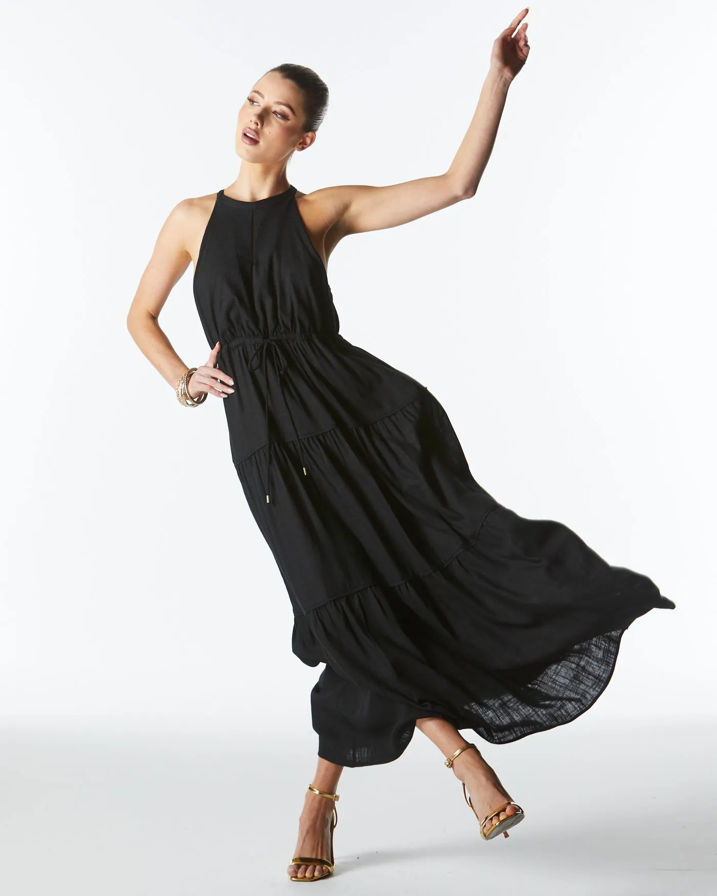 Mid Summer Halter Dress - Black