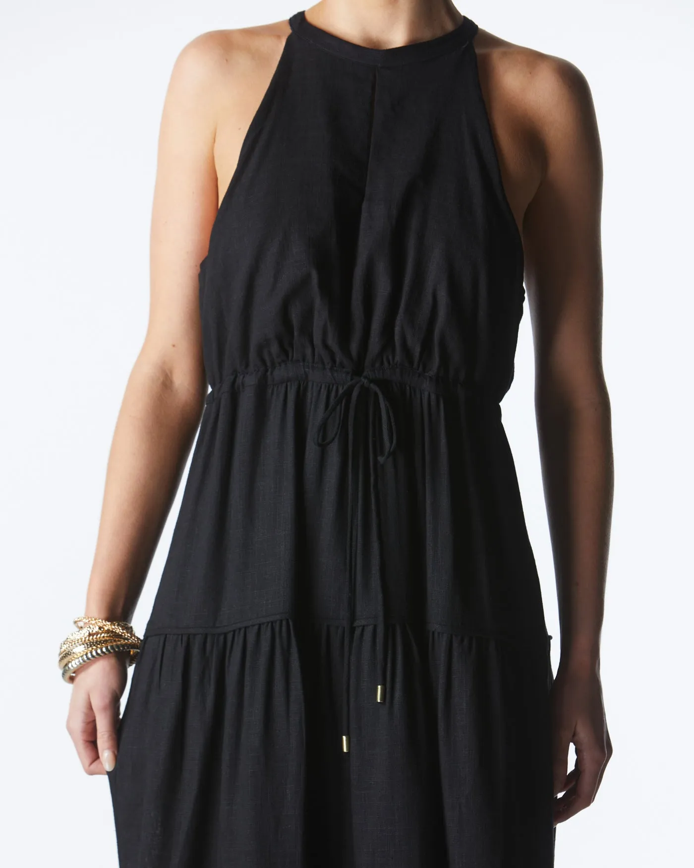 Mid Summer Halter Dress - Black