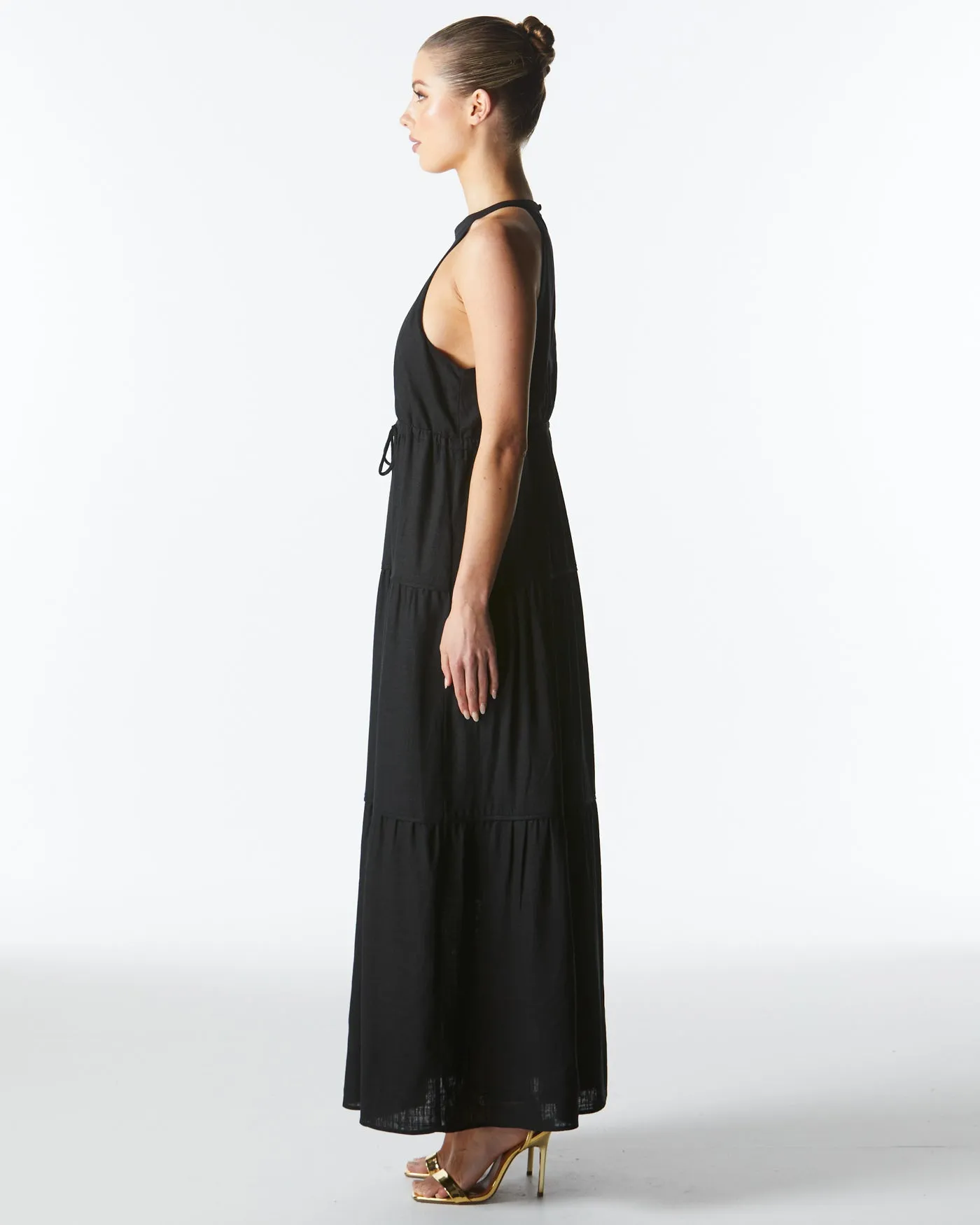 Mid Summer Halter Dress - Black