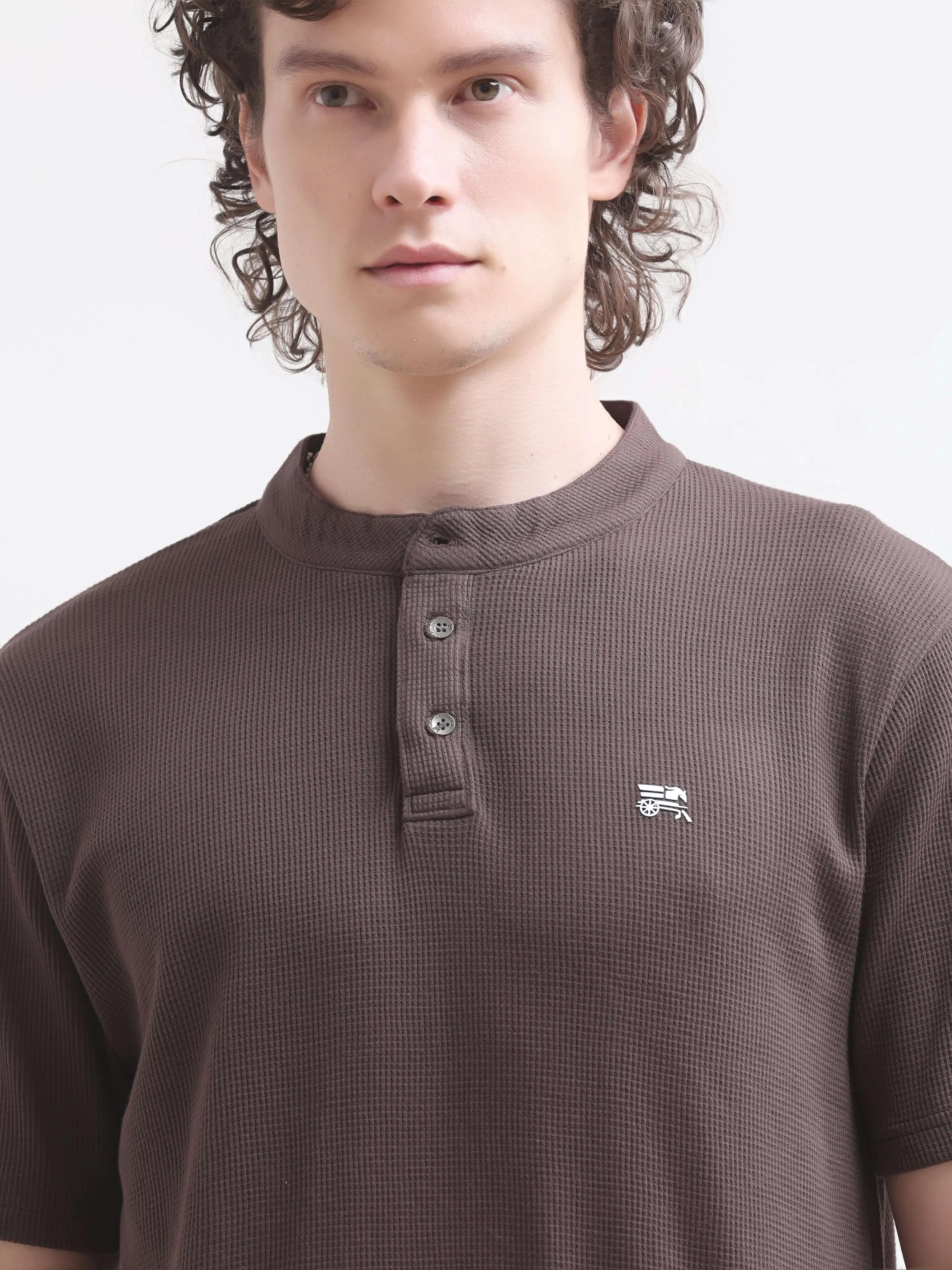 Pinnacle brown henley tshirt