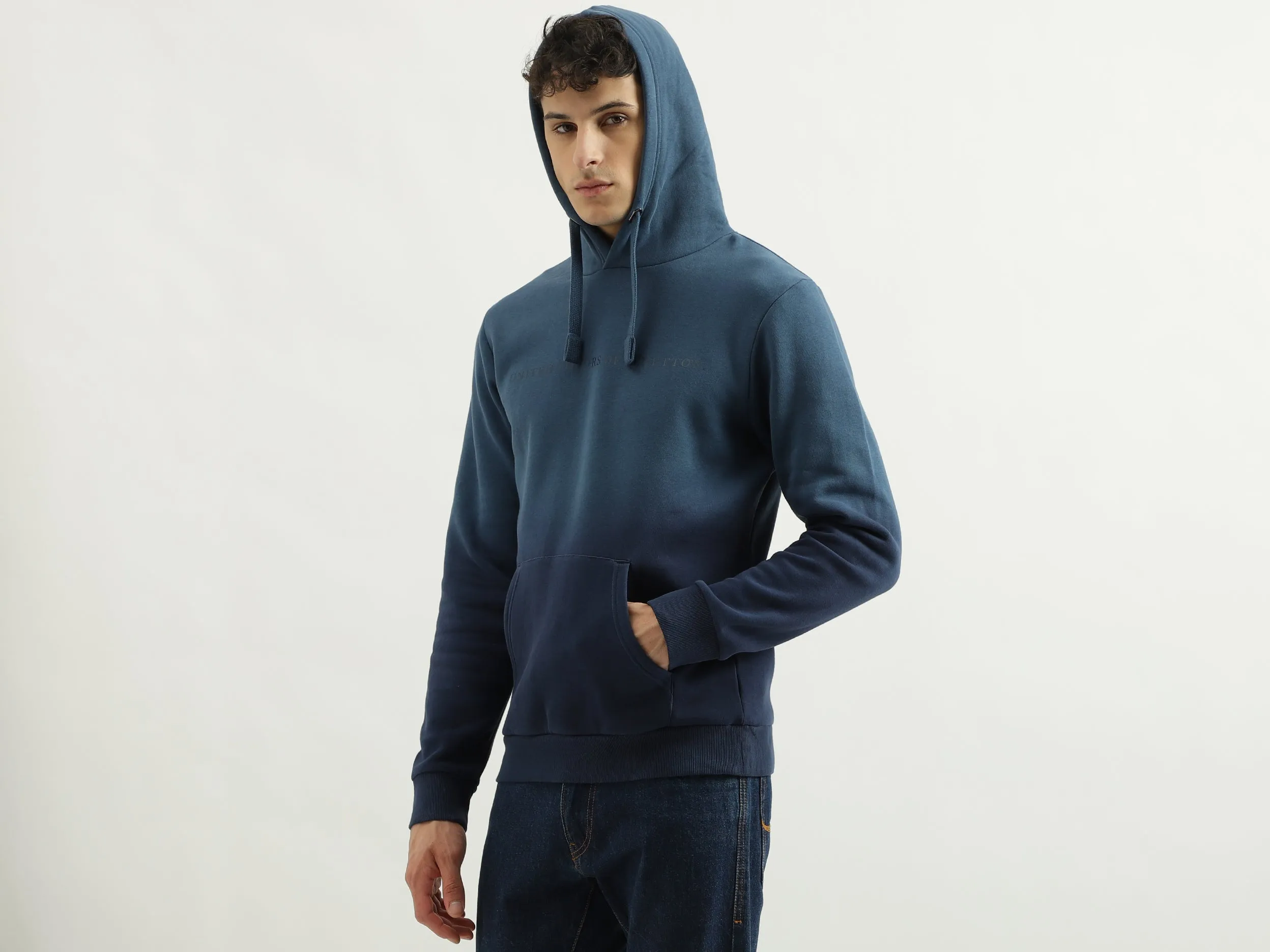 Regular Fit Hooded Neck Ombre Hoodie