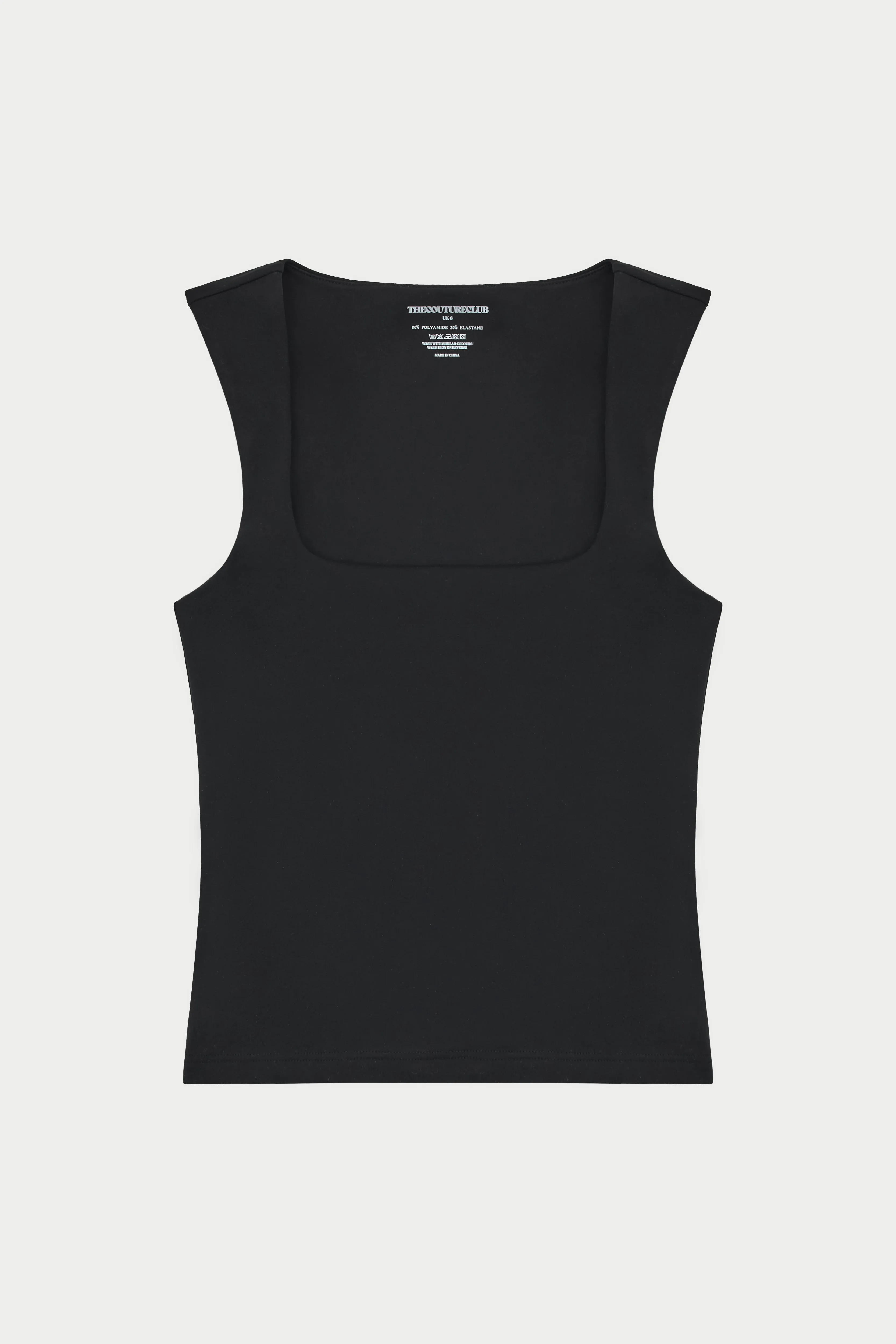 SCULPTING STRETCH SCOOP NECK TOP - BLACK