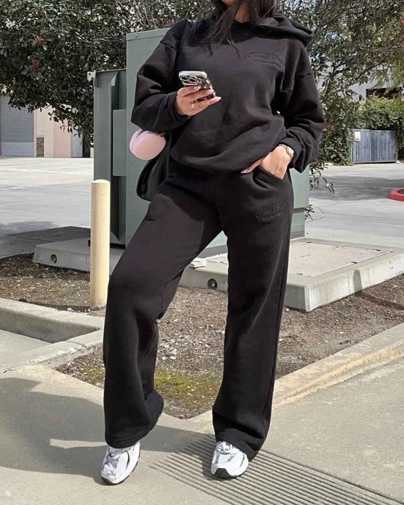 tc fleece hoodie (BLACK)