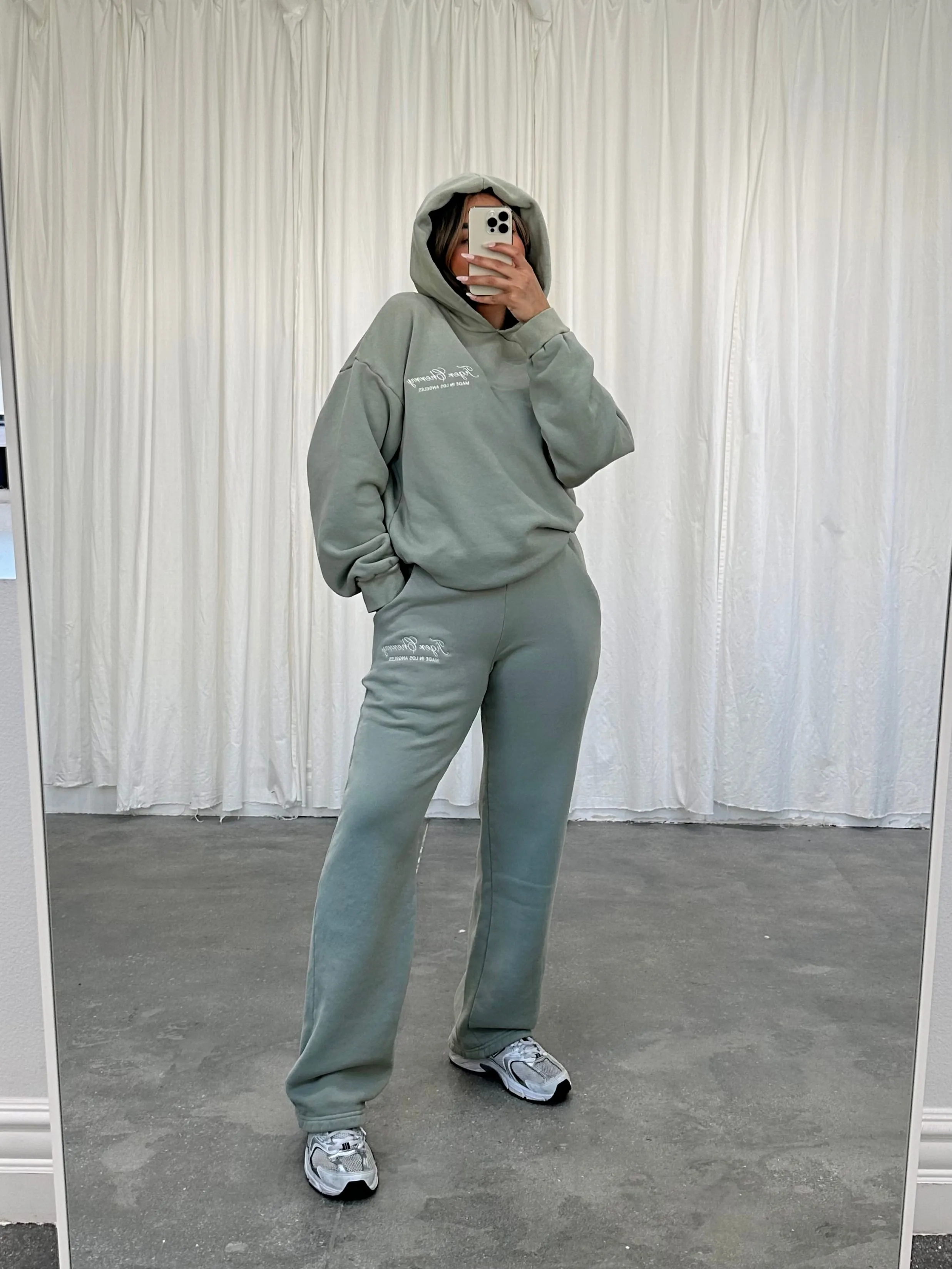 tc fleece hoodie (SAGE)
