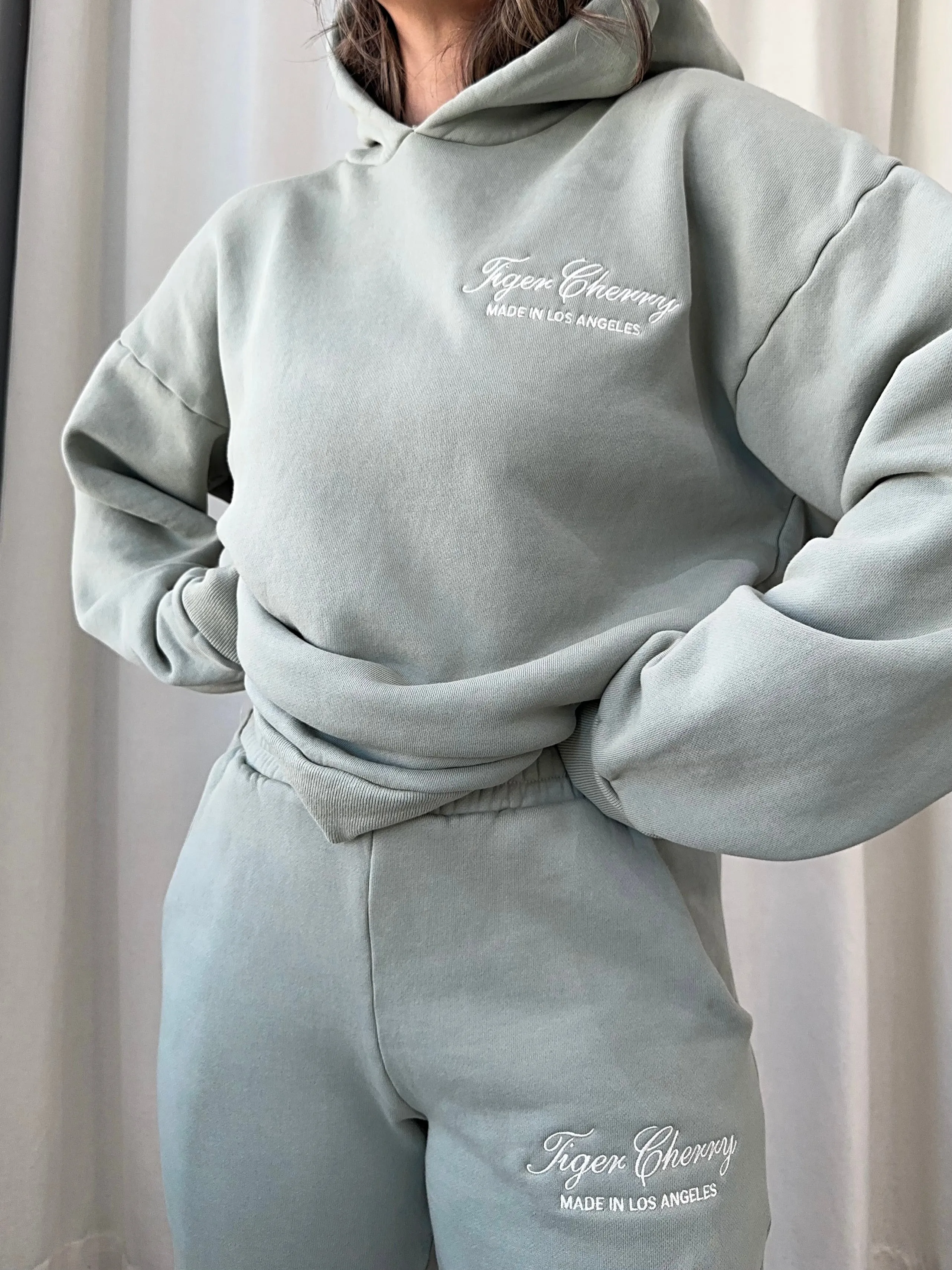 tc fleece hoodie (SAGE)