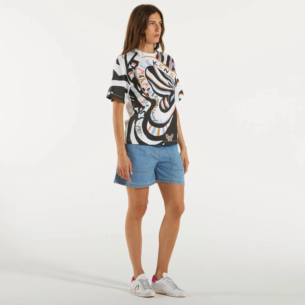 Weekend Max Mara t-shirt bianca con stampa