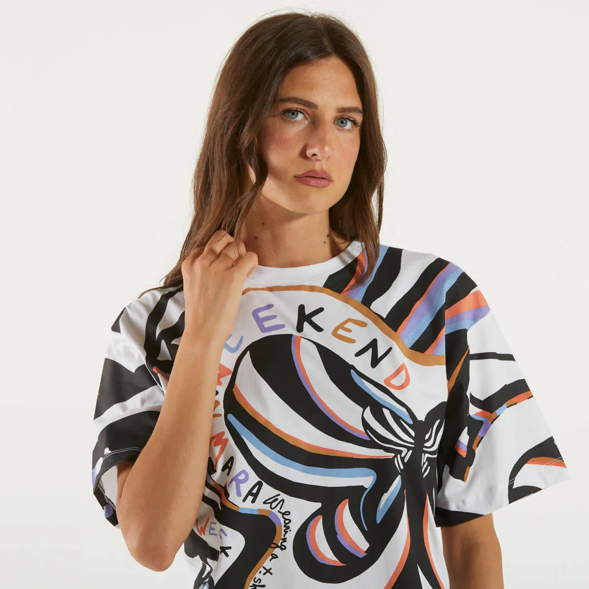 Weekend Max Mara t-shirt bianca con stampa